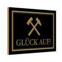 Holzschild 12x18 cm Glück auf Hammer Bergbau Dekoration