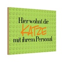 Holzschild 12x18 cm hier wohnt Katze mit Personal Tier Haustier