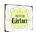 Holzschild 12x18 cm bester Gärtner Geschenk