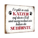Holzschild 12x18 cm wir haben die schönste Katze Tier Haustier
