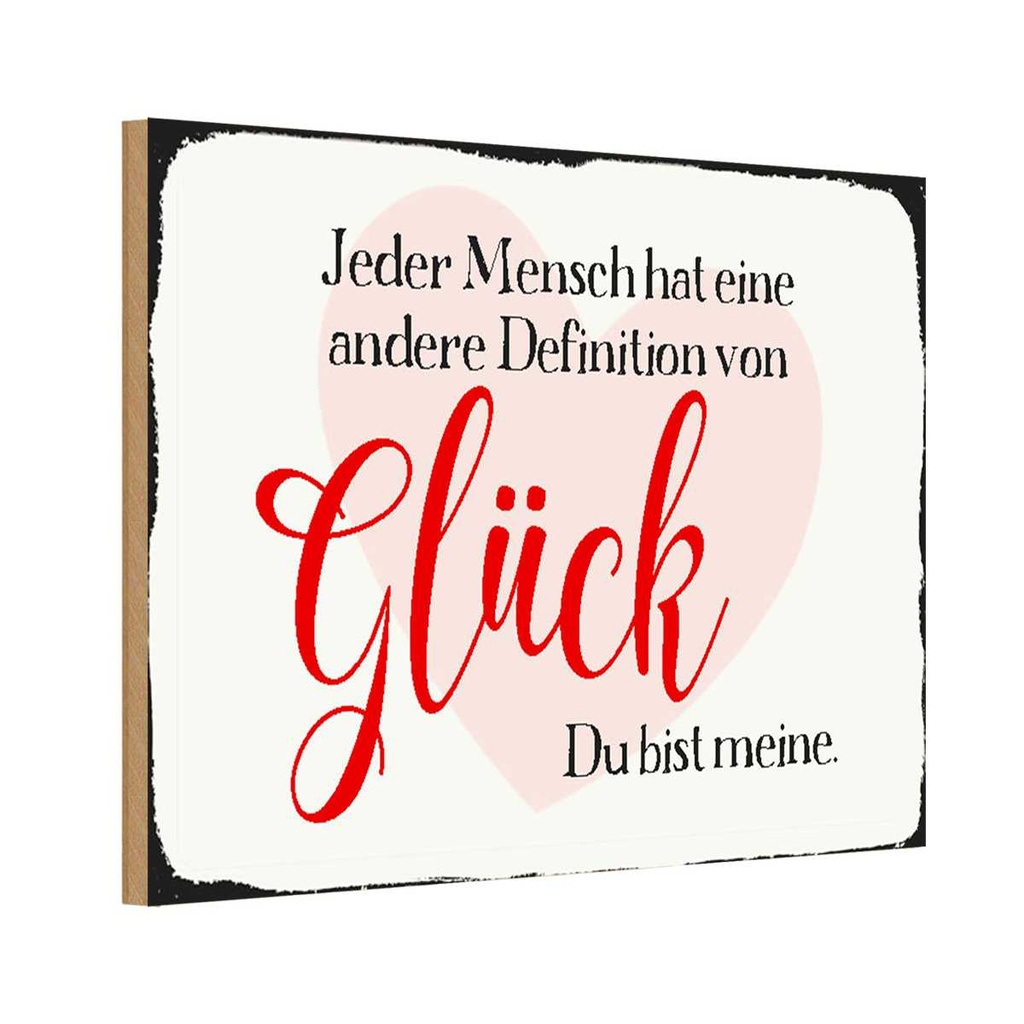 Holzschild 12x18 cm jeder Mensch Glück du bist meine Spruch Zitat