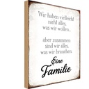 Holzschild 18x12 cm eine Famile zusammen wir alles Familie Freunde