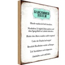 Holzschild 18x12 cm Badezimmer Regeln Hände waschen