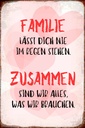 Holzschild 18x12 cm Familie lässt dich nie im Regen Freunde