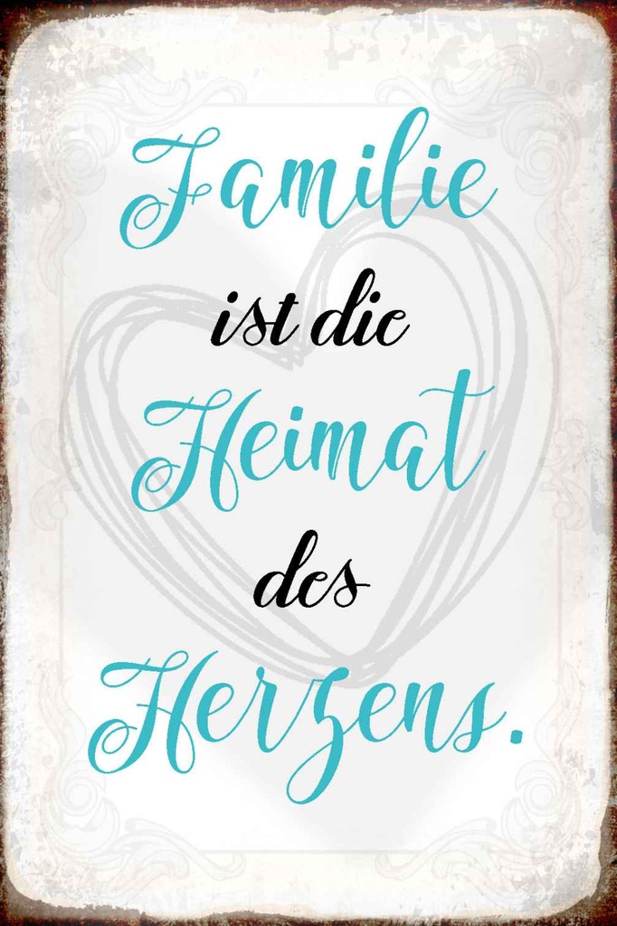 Holzschild 18x12 cm Familie ist Heimat des Herzens Freunde