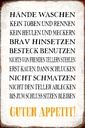Holzschild 18x12 cm Hände waschen guten Appetit Dekoration