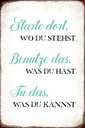 Holzschild 18x12 cm starte dort wo du stehst tu das Spruch Zitat