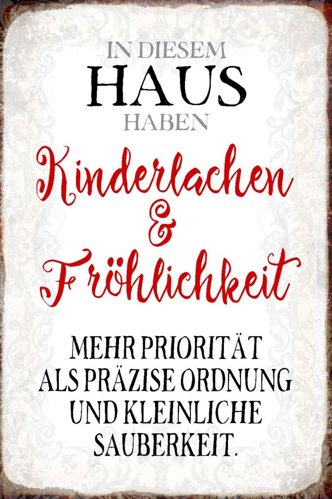 Holzschild 18x12 cm in diesem Haus Kinderlachen Kids Kinder Teens