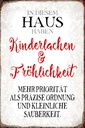 Holzschild 18x12 cm in diesem Haus Kinderlachen Kids Kinder Teens