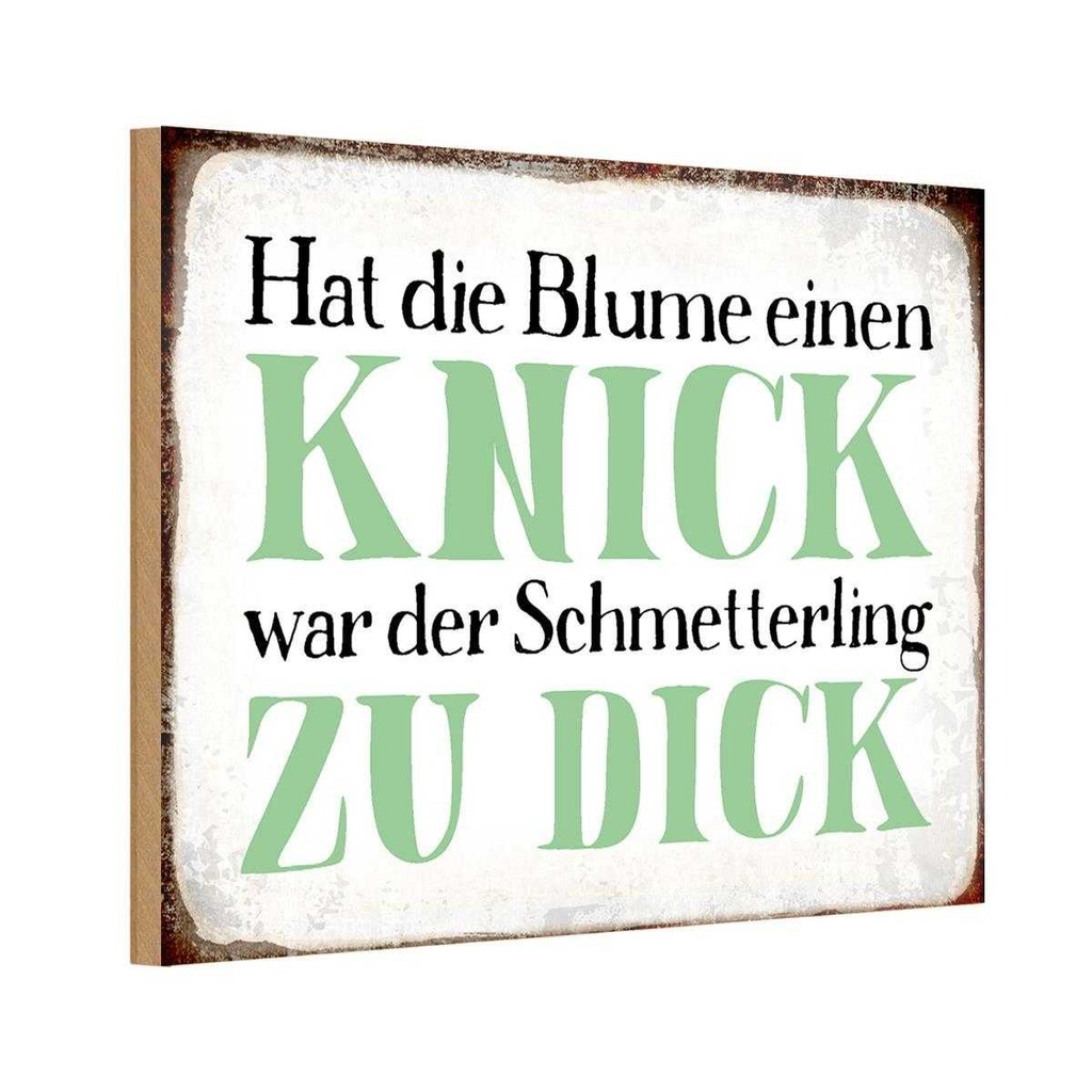 Holzschild 12x18 cm Blume Knick Schmetterling dick