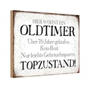Holzschild 12x18 cm hier wohnt Oldtimer über 70 Dekoration