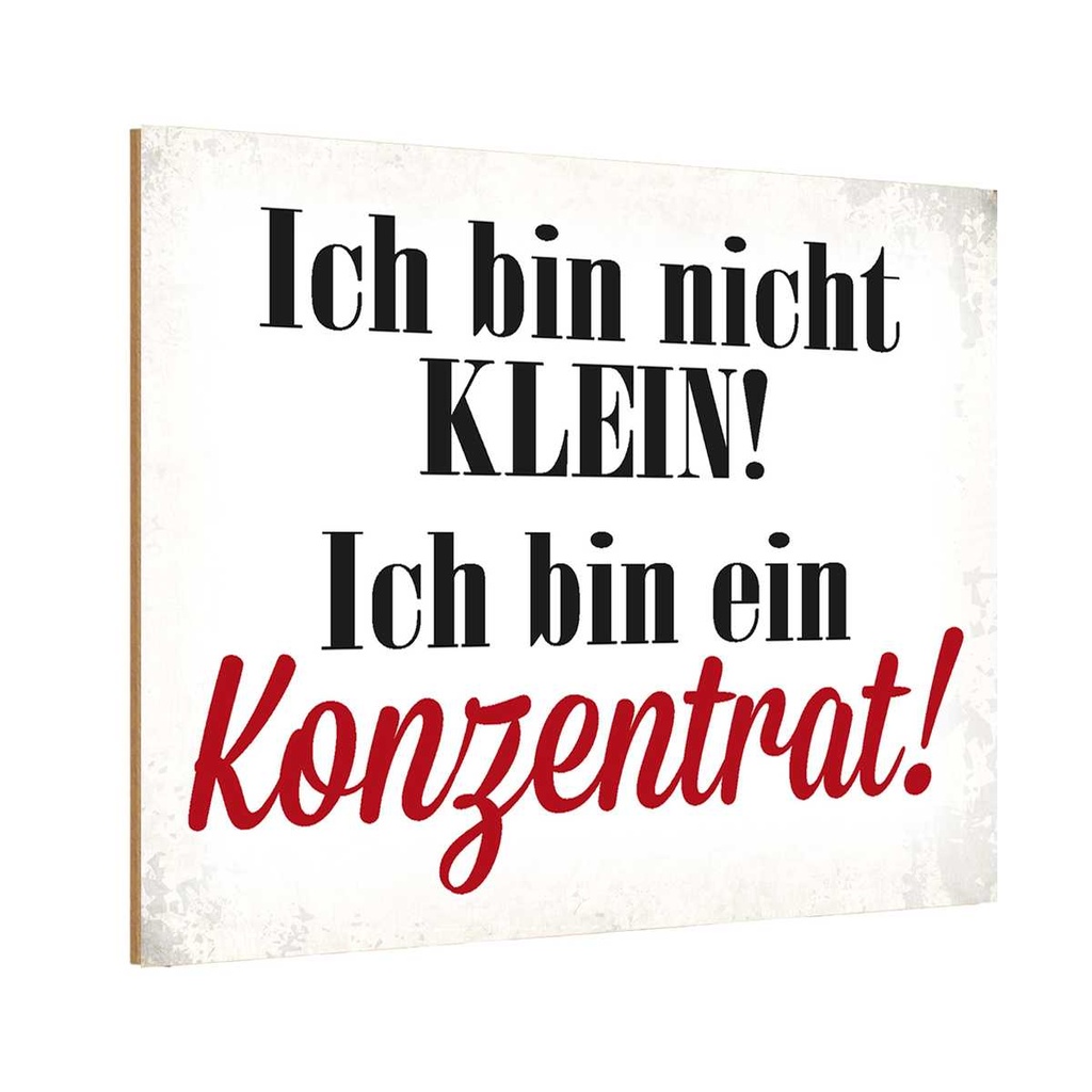 Holzschild 12x18 cm bin nicht klein bin Konzentrat