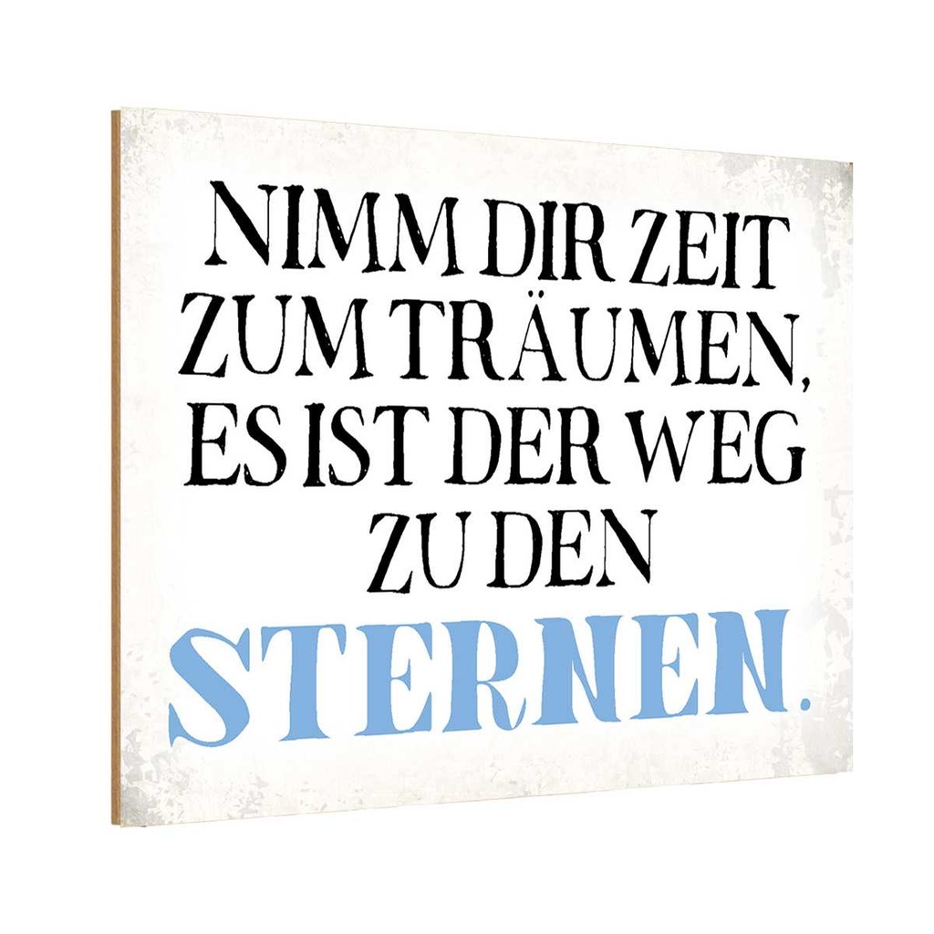 Holzschild 12x18 cm nimm dir Zeit zum träumen Spruch Zitat