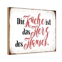 Holzschild 12x18 cm Küche ist das Herz des Hauses Kochen