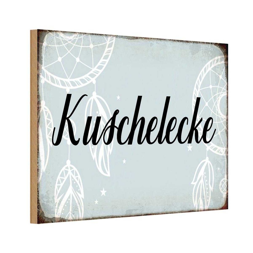 Holzschild 12x18 cm Kuschelecke Dekoration
