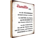 Holzschild 18x12 cm Familie ist wo die Wäscheberge Freunde