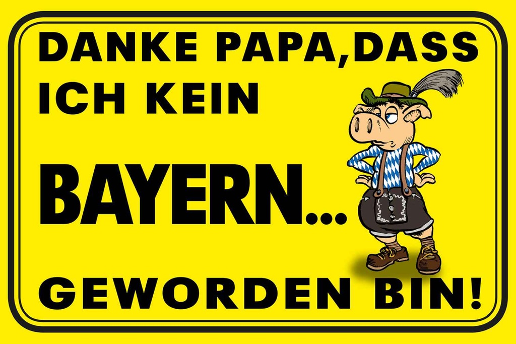 Holzschild 12x18 cm Danke Papa dass ich kein Bayer Spruch Zitat