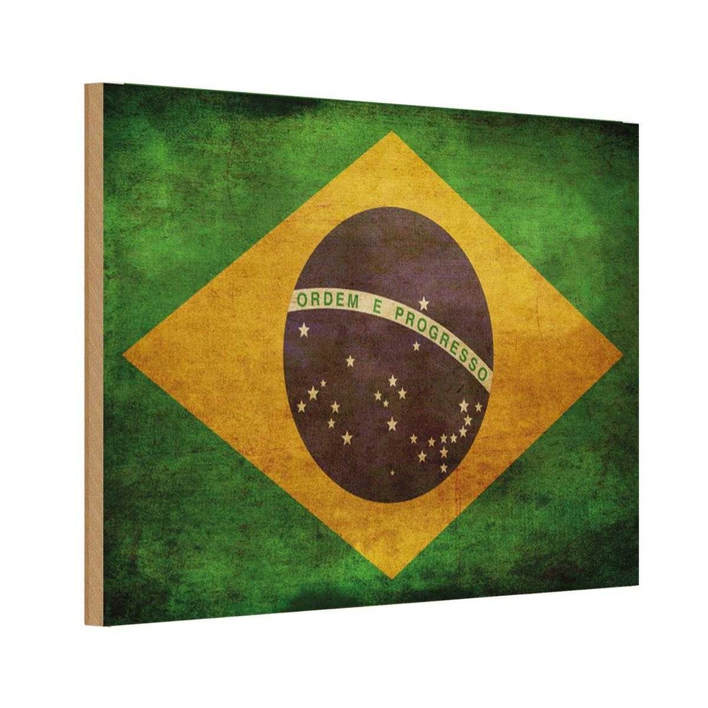 Holzschild 12x18 cm Brasilien Amerika USA