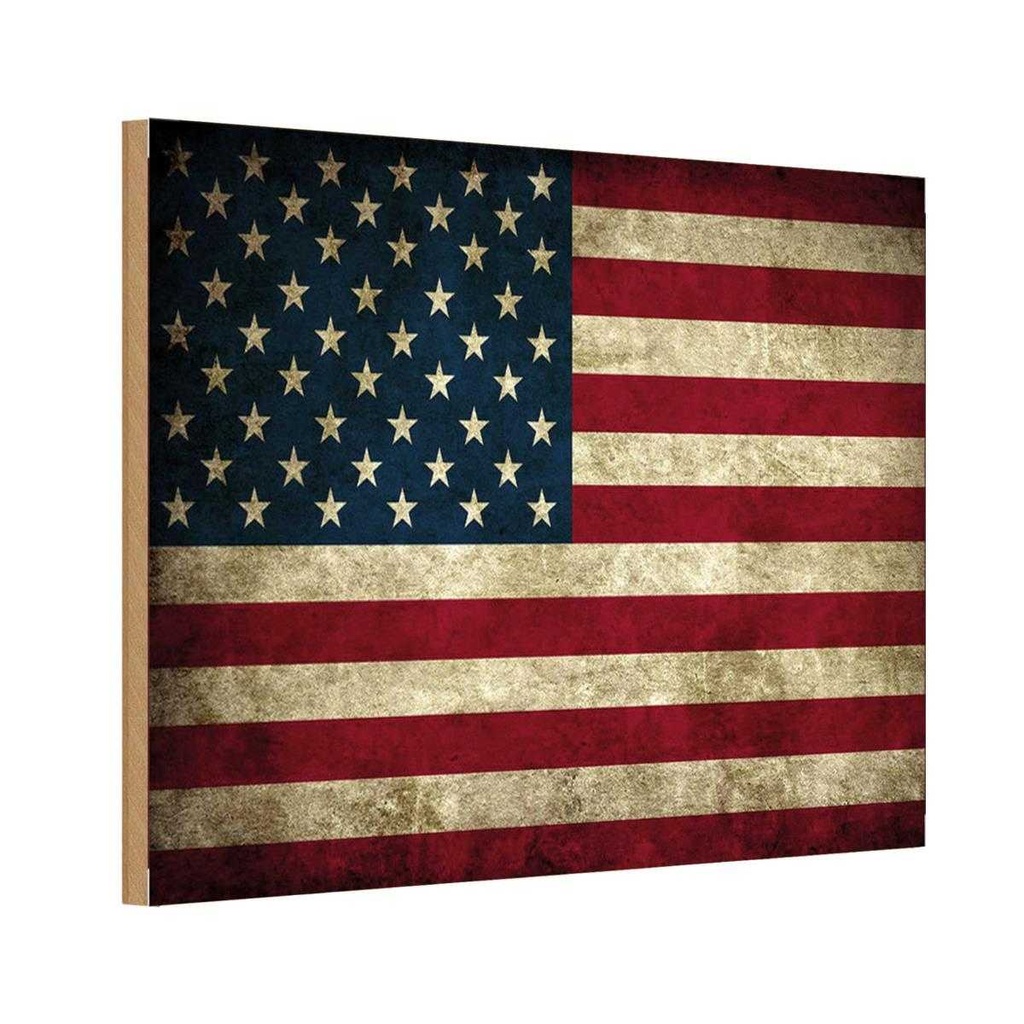 Holzschild 12x18 cm Vereinigte Staaten Amerika USA