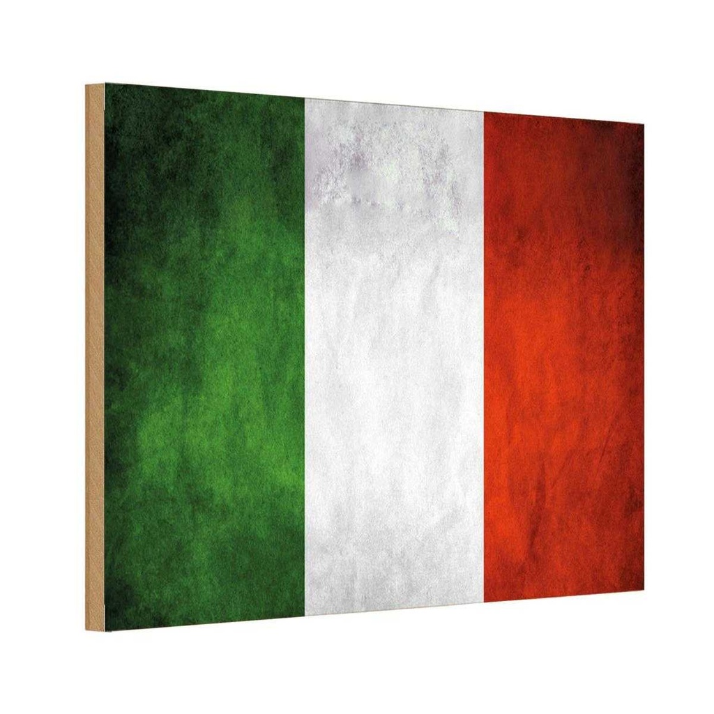Holzschild 12x18 cm Italien Fahne Flagge Wappen