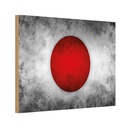 Holzschild 12x18 cm Japan Fahne Flagge Wappen