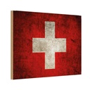Holzschild 12x18 cm Schweiz Fahne Flagge Wappen