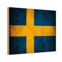 Holzschild 12x18 cm Schweden Fahne Flagge Wappen