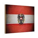 Holzschild 12x18 cm Österreich Fahne Flagge Wappen