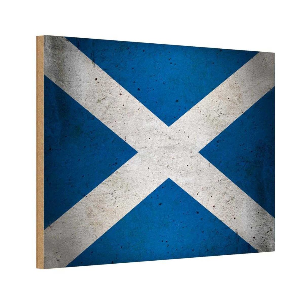 Holzschild 12x18 cm Schottland Fahne Flagge Wappen