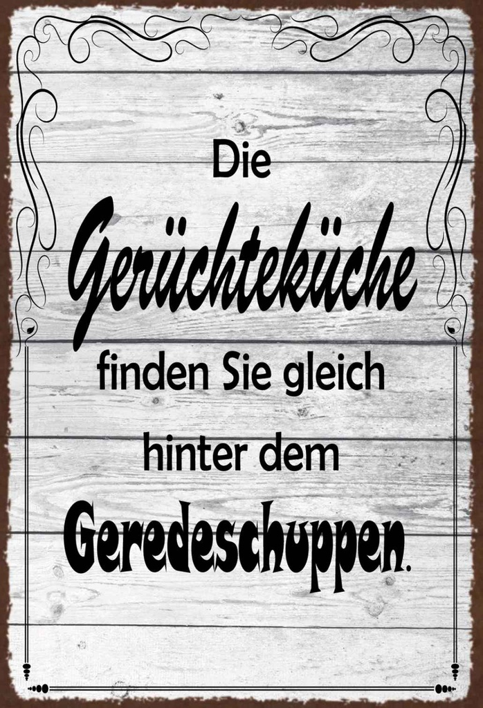 Holzschild 18x12 cm Gerüchteküche Geredeschuppen Dekoration