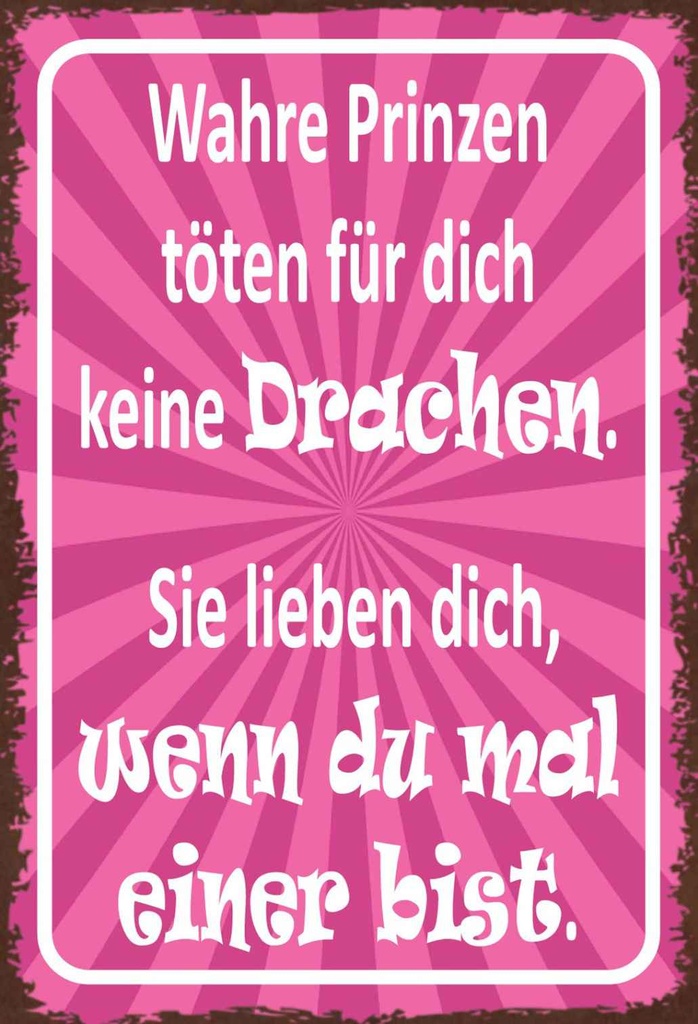 Holzschild 18x12 cm wahre Prinzen töten keine Dekoration