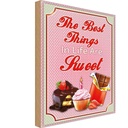 Holzschild 18x12 cm Cupcake best things in life are sweet Essen Trinken