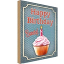 Holzschild 18x12 cm Happy Birthday sweety! Kerze Geburtstag Feiern Party
