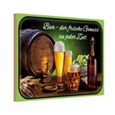 Holzschild 12x18 cm Bier frischer Genuss zu jeder Zeit