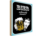 Holzschild 18x12 cm Bier schmeckt immer Essen Trinken