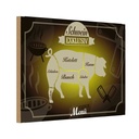 Holzschild 12x18 cm Fleisch Schwein exklusiv Menü Essen Trinken