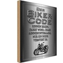 Holzschild 18x12 cm Motorrad Biker Code rennen regen wind Auto Garage Werkstatt