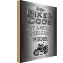 Holzschild 18x12 cm Motorrad Biker Code mit Absicht Auto Garage Werkstatt