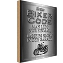 Holzschild 18x12 cm Motorrad Biker Code man lebt nur einmal Auto Garage Werkstatt