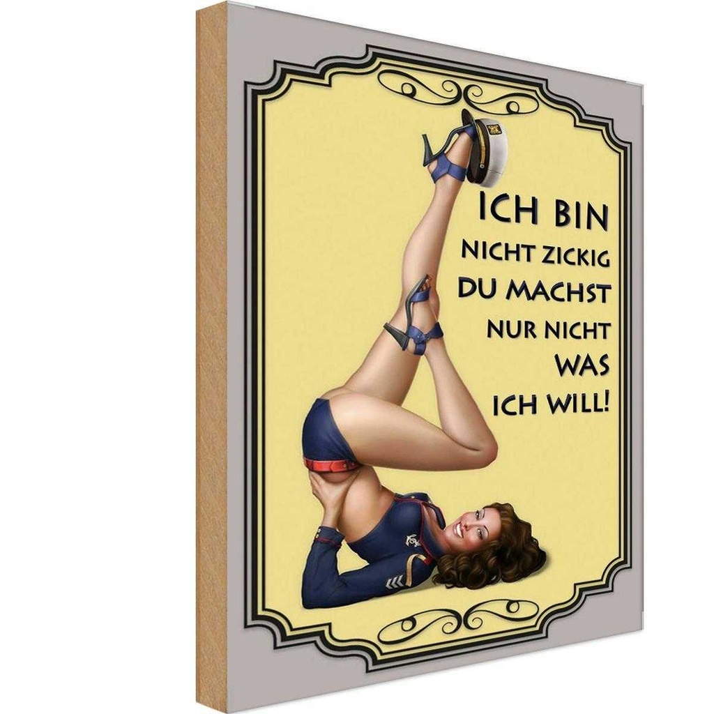 Holzschild 18x12 cm Frau ich bin nicht zickig Männer Frauen