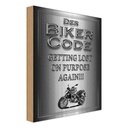Holzschild 18x12 cm Motorrad Biker Code getting lost on Auto Garage Werkstatt
