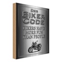 Holzschild 18x12 cm Motorrad Biker Code more fun people Auto Garage Werkstatt
