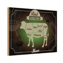 Holzschild 12x18 cm Fleisch Schnitte Rind exklusiv Menü Essen Trinken