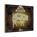 Holzschild 12x18 cm Fleisch Schnitte Pork exklusive Menü Essen Trinken