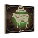 Holzschild 12x18 cm Fleisch Schnitte Beef exklusive Menü Essen Trinken
