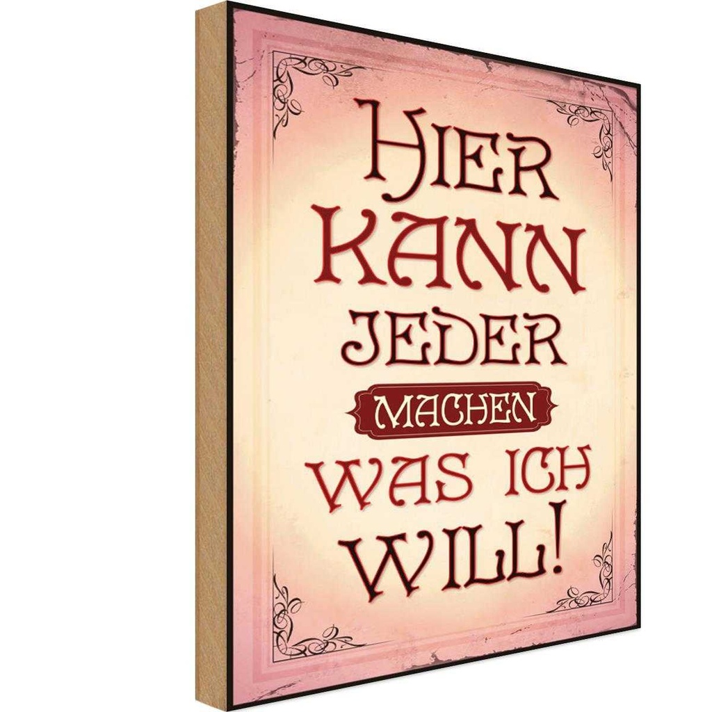 Holzschild 18x12 cm kann jeder machen was will Dekoration