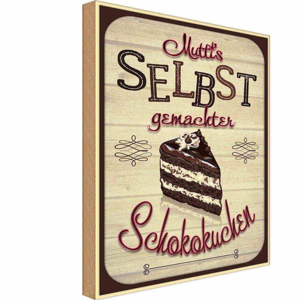 Holzschild 18x12 cm Muttis selbst gemachter Kuchen Familie Freunde