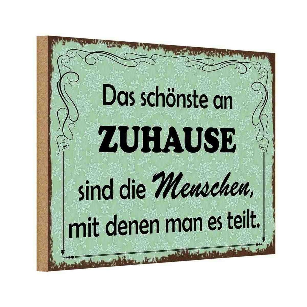 Holzschild 12x18 cm das schönste an Zuhause sind Geschenk