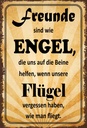 Holzschild 18x12 cm Freunde sind wie Engel die uns Familie