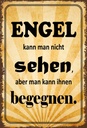 Holzschild 18x12 cm Engel kann man nicht sehen Dekoration
